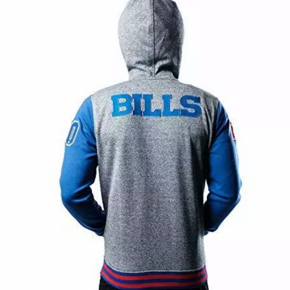 *NWT* Men Ultra Game NFL Buffalo Bills Full Zip Fleece Hoodie Varsity Jacket